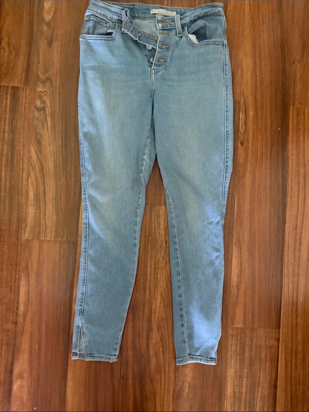 Levi's Light Blue High-Rise Cropped Jeans with Button-Fly